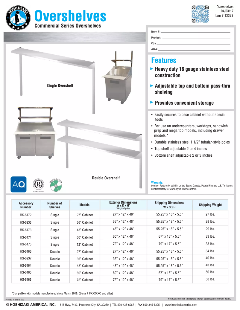 Image de la première page du manuel de l'appareil Commercial HS-5174