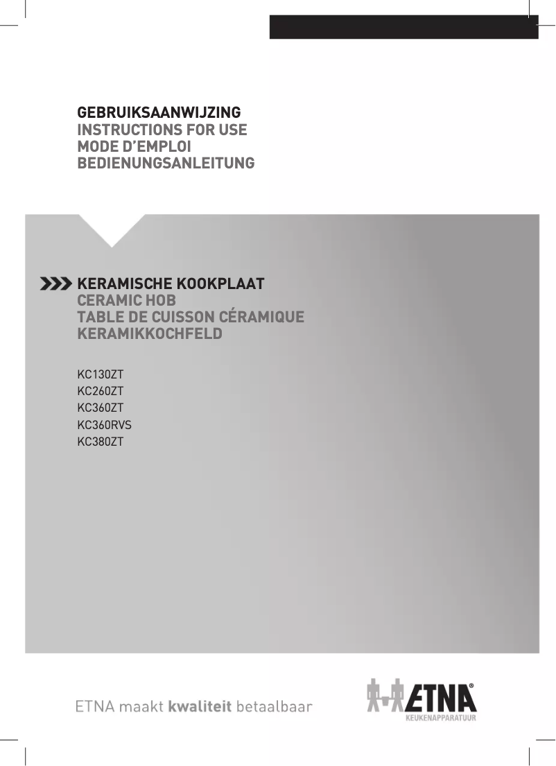 Page 1 de la notice Manuel utilisateur Etna KC380ZT