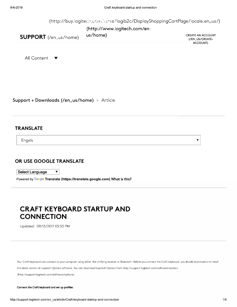 Image de la première page du manuel de l'appareil Craft Advanced