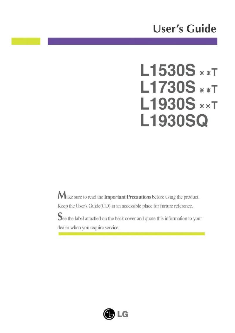 Image de la première page du manuel de l'appareil L1930SGNT