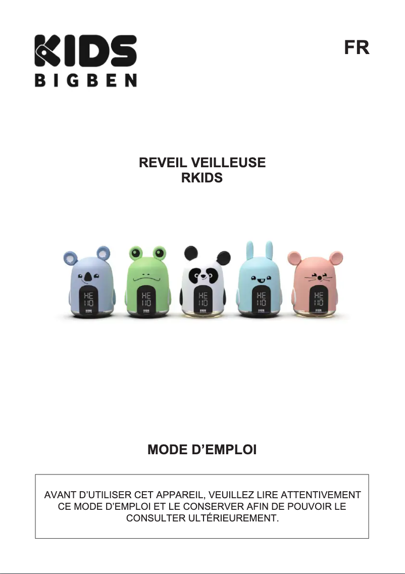 Page 1 de la notice Manuel utilisateur Bigben RKIDS