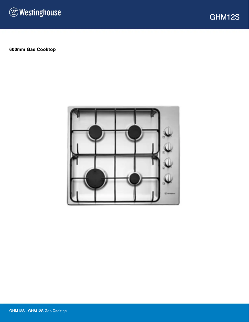 Page 1 de la notice Manuel utilisateur Westinghouse GHM12S