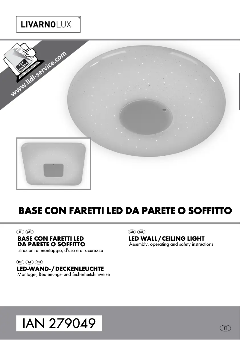 Page n°1 - Manuel utilisateur Livarno Lux IAN 279049