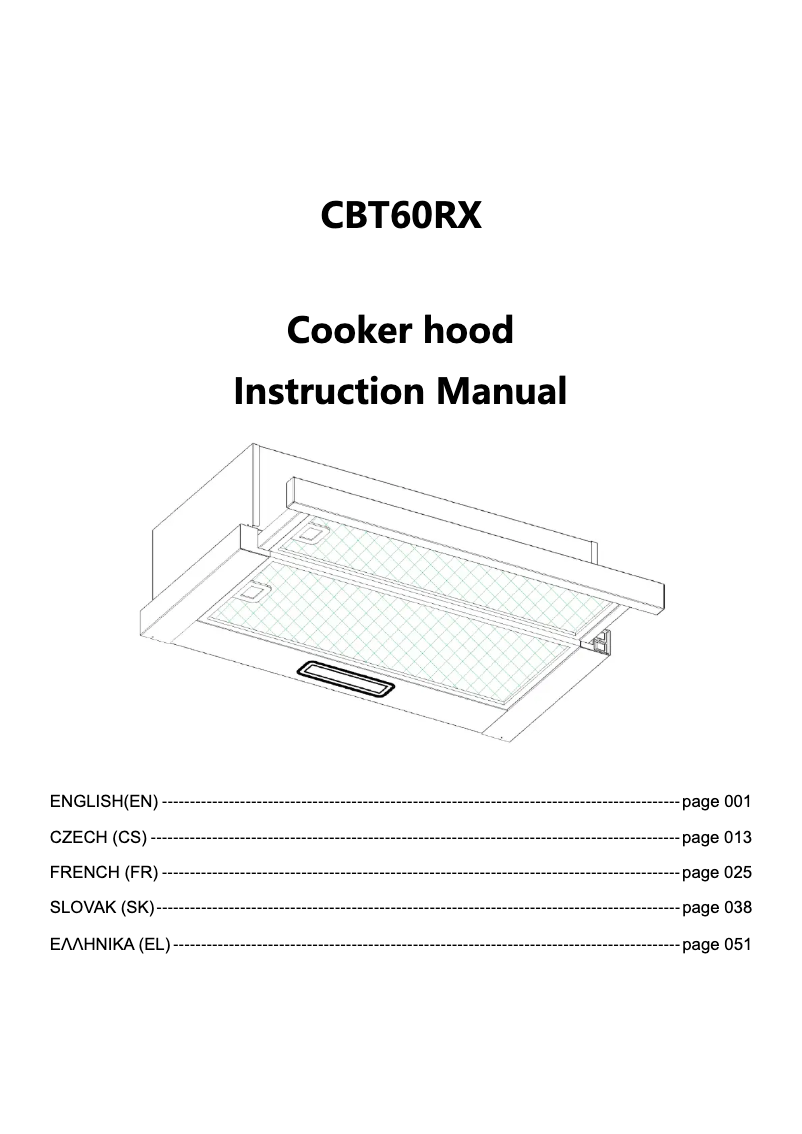 Image de la première page du manuel de l'appareil CBT60RX