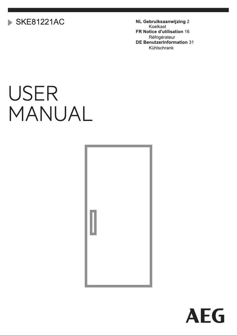 Page n°1 - Manuel utilisateur AEG SKS81221AC