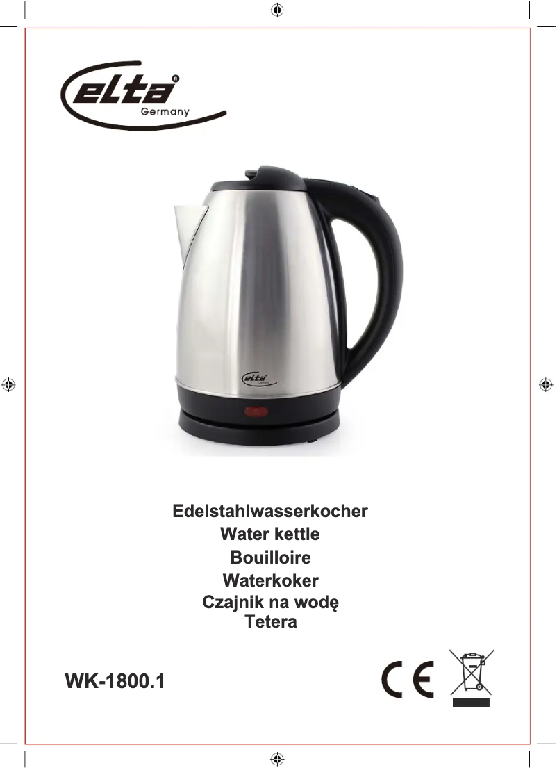 Page n°1 - Manuel utilisateur Elta WK-1800.1