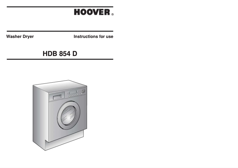Page n°1 - Manuel utilisateur Hoover HDB 854D-80