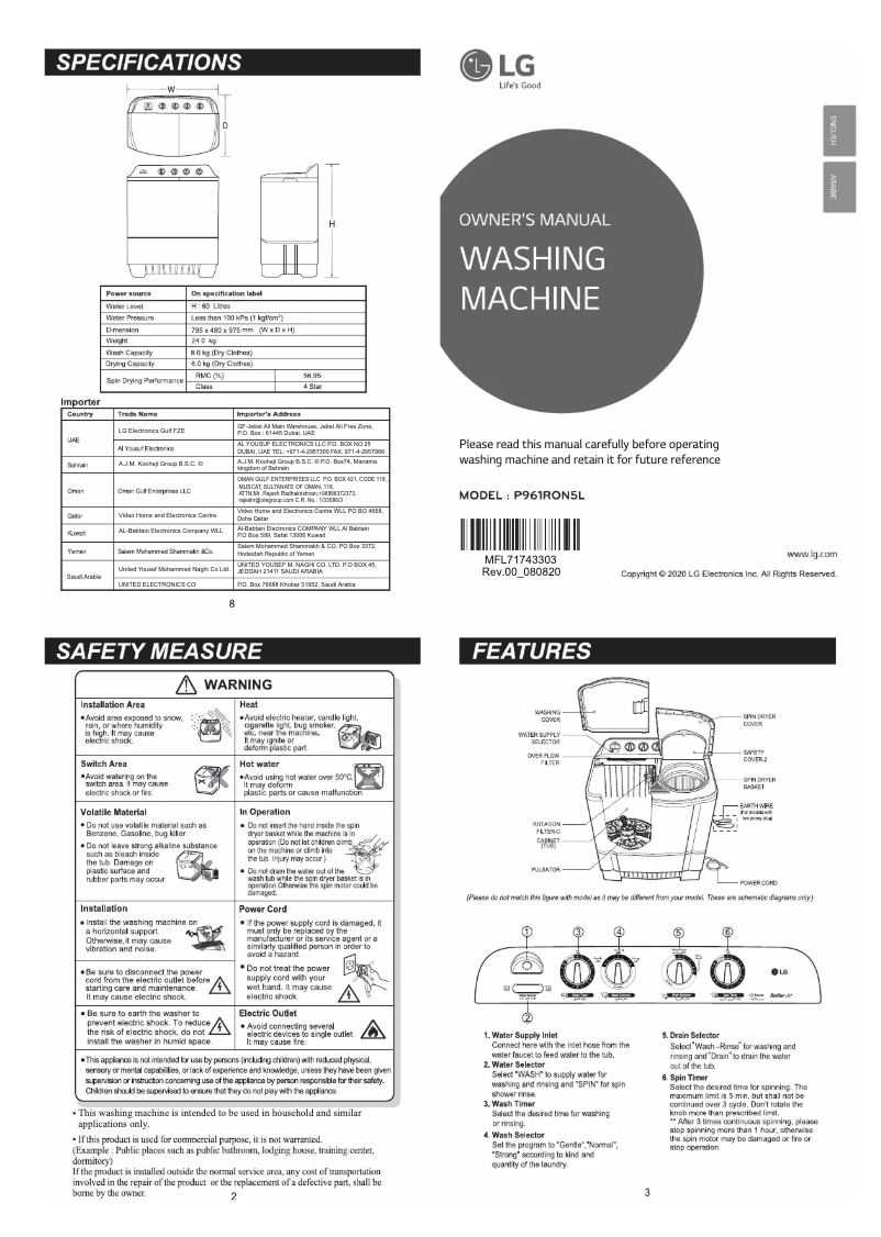Página 1 del manual Manual de usuario LG P961RON5L