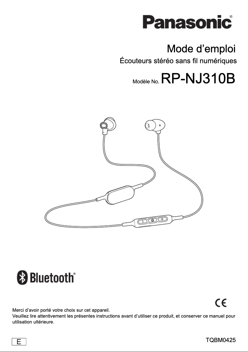 Page n°1 - Manuel utilisateur Panasonic RP-NJ310B