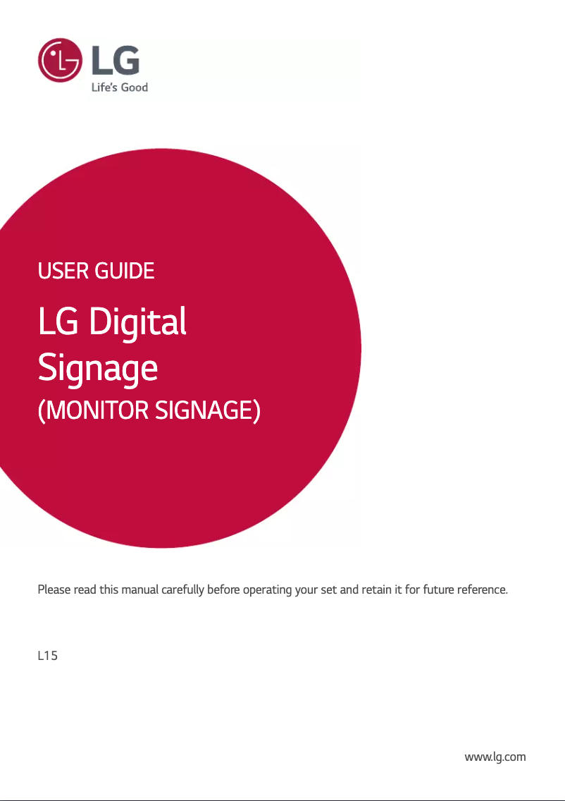 Page n°1 - Manuel utilisateur LG 49SE3C-B