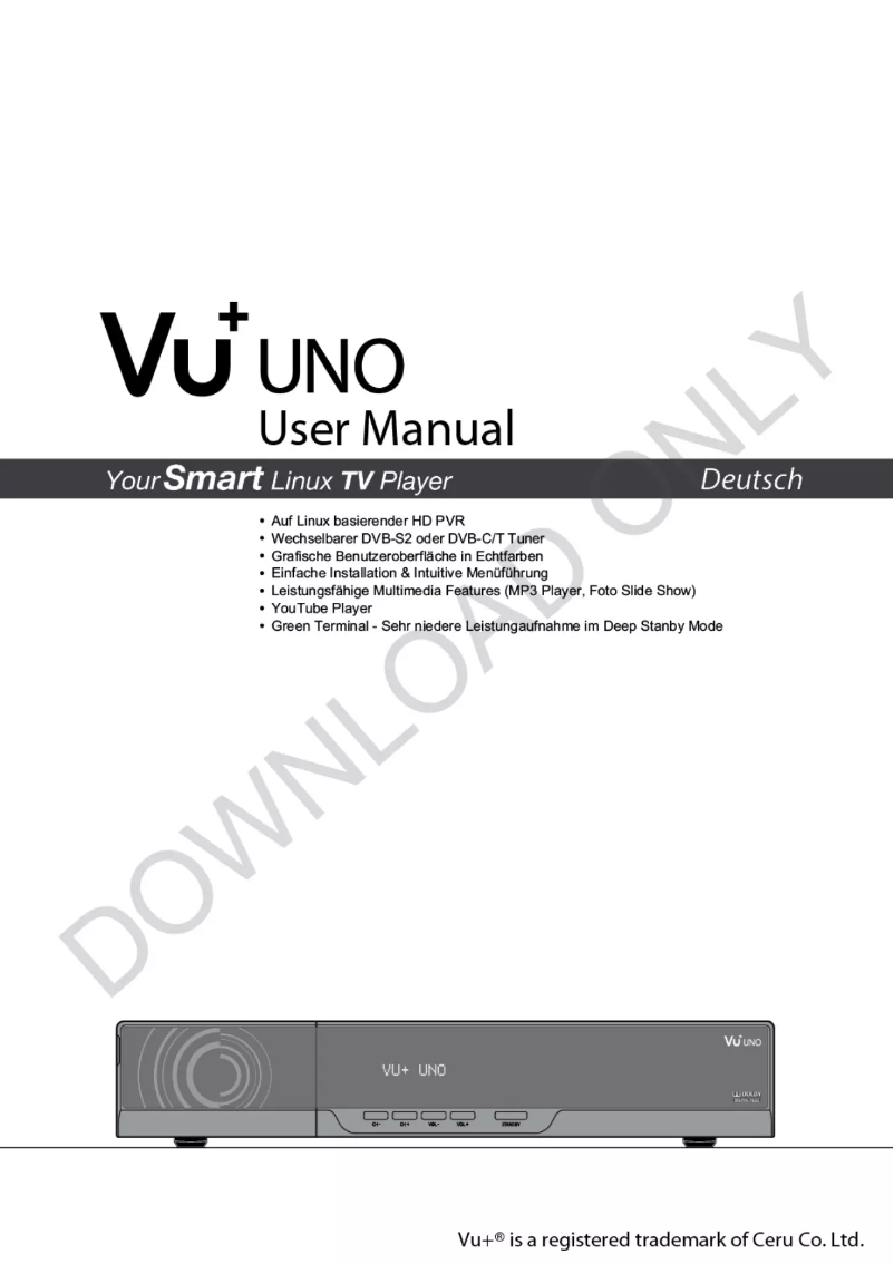 Page n°1 - Manuel utilisateur Vu+ Uno