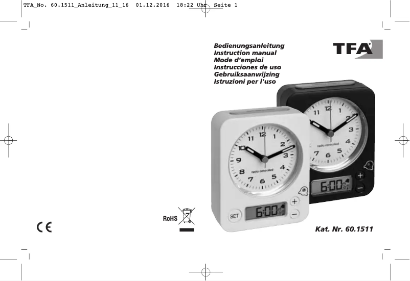 Página 1 del manual Manual de usuario TFA 60.1511.02