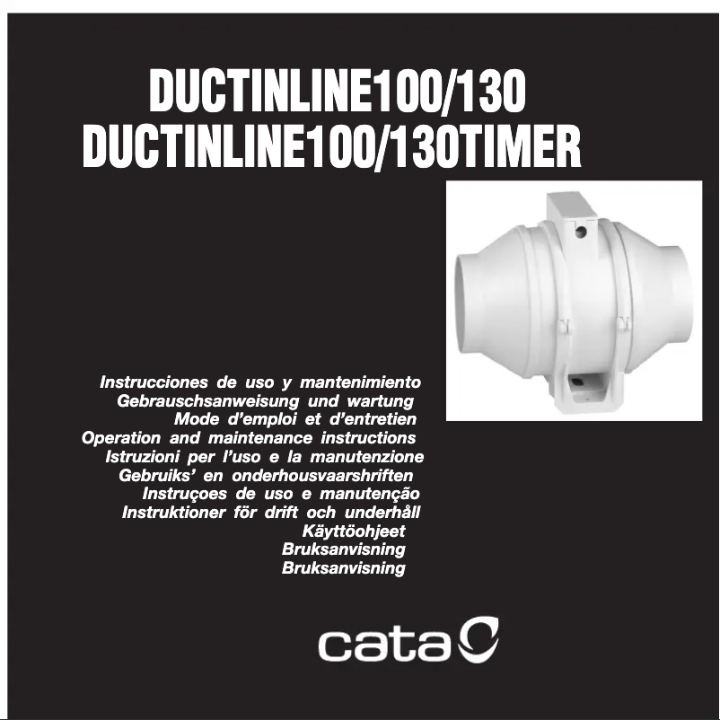 Image de la première page du manuel de l'appareil DUCT IN LINE 100/130
