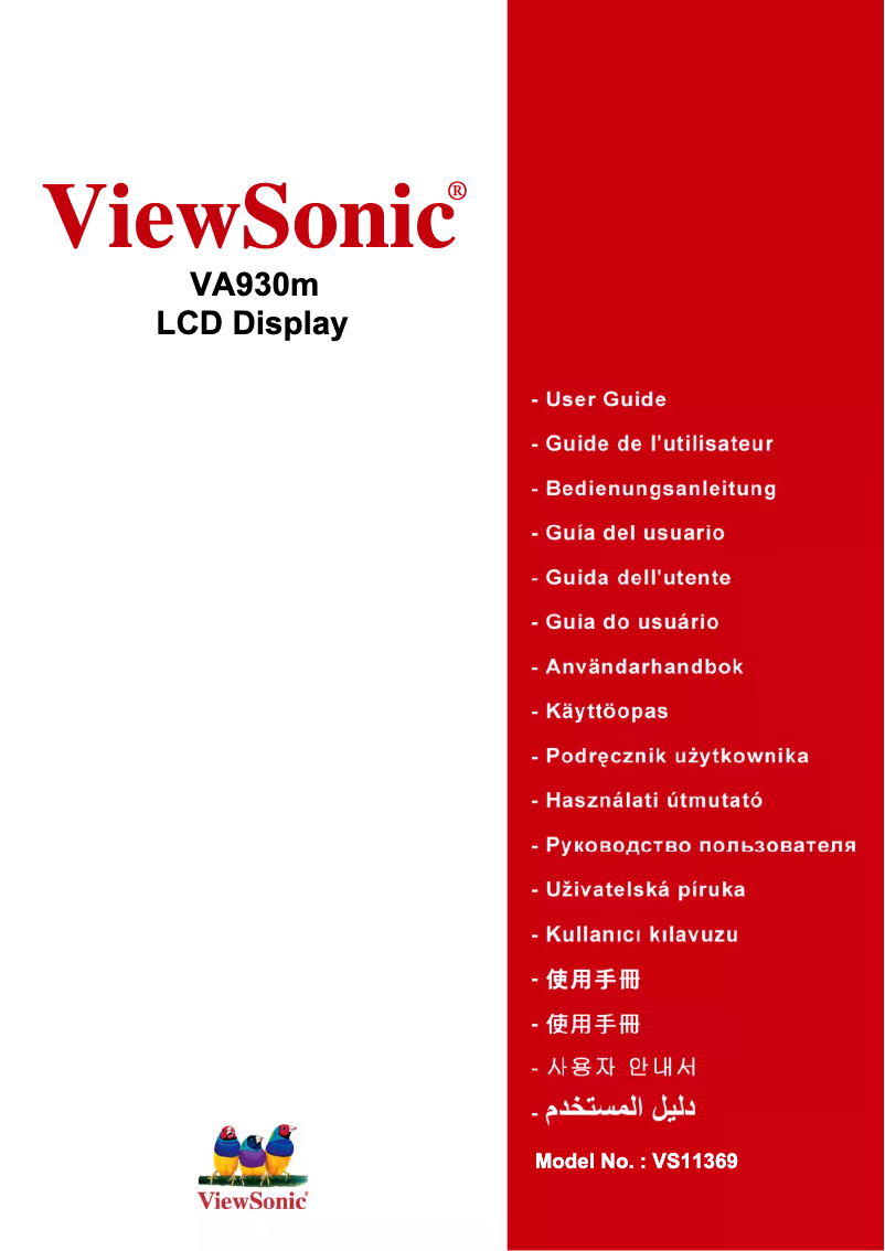Page n°1 - Manuel utilisateur Viewsonic Value VA930m