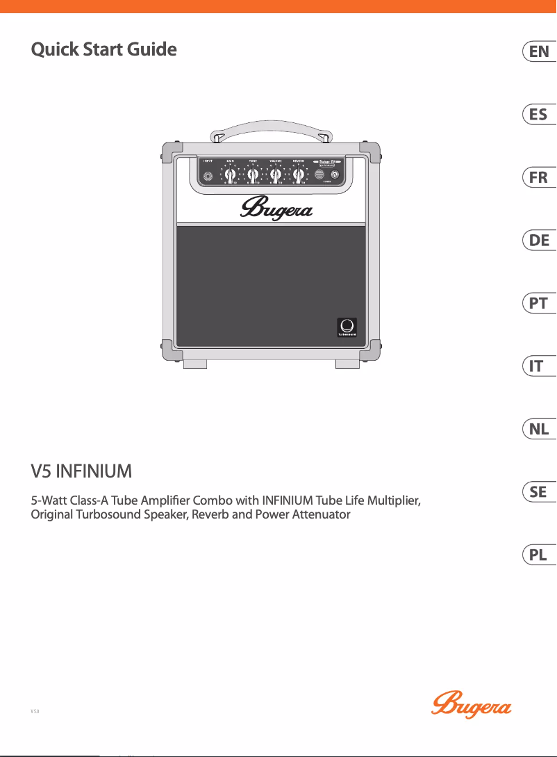 Page 1 de la notice Guide de démarrage rapide Bugera V5 Infinium