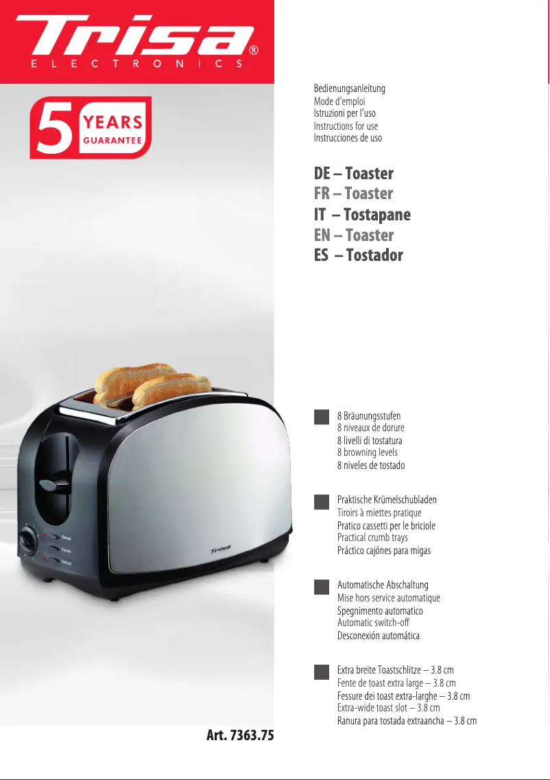 Page n°1 - Manuel utilisateur Trisa Crispy Toast 7363.75