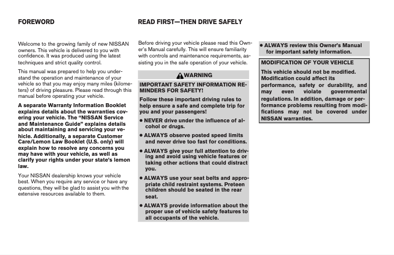 Page 1 de la notice Manuel utilisateur Nissan Altima Hybrid (2008)