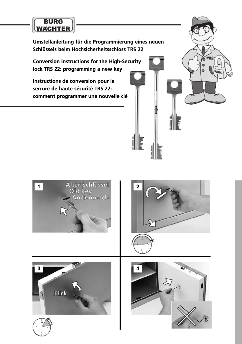 Page 1 de la notice Manuel utilisateur Burg Wächter Royal E 512 K