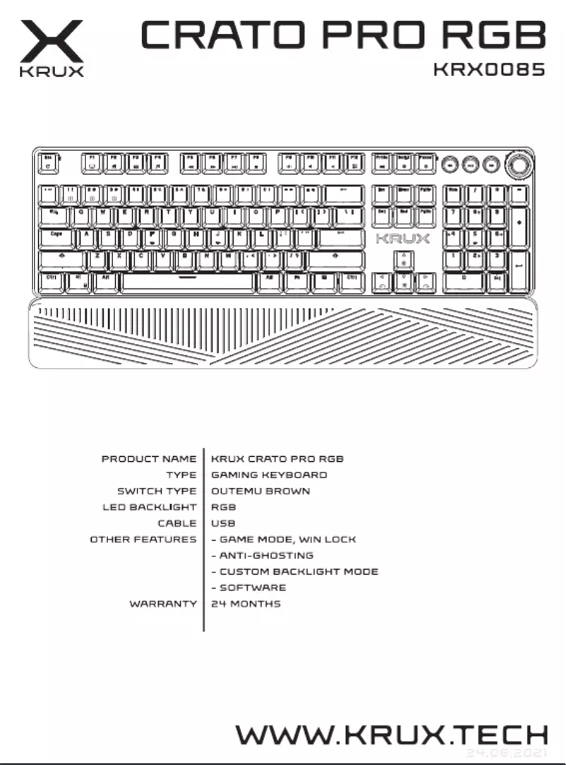 Page 1 de la notice Manuel utilisateur KRUX Crato Pro RGB KRX0085