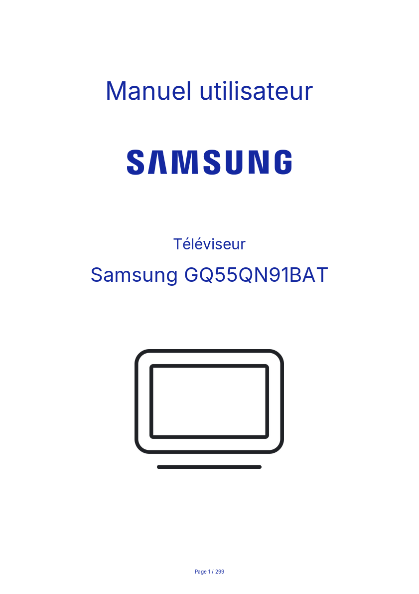 Page n°1 - Manuel utilisateur Samsung GQ55QN91BAT