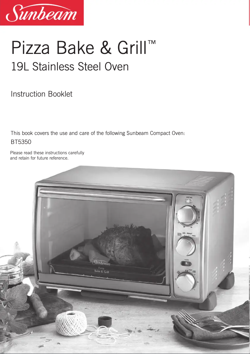 Page 1 de la notice Manuel utilisateur Sunbeam Pizza Bake & Grill BT5350