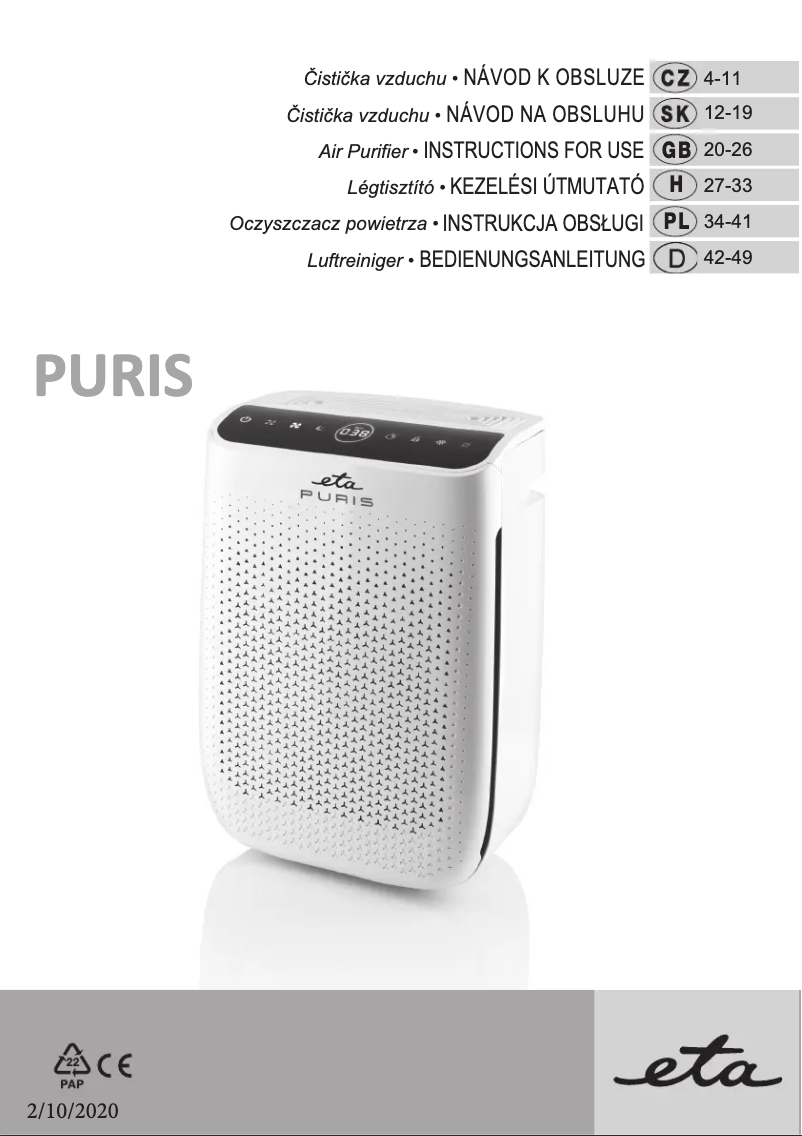 Page n°1 - Manuel utilisateur Eta PURIS