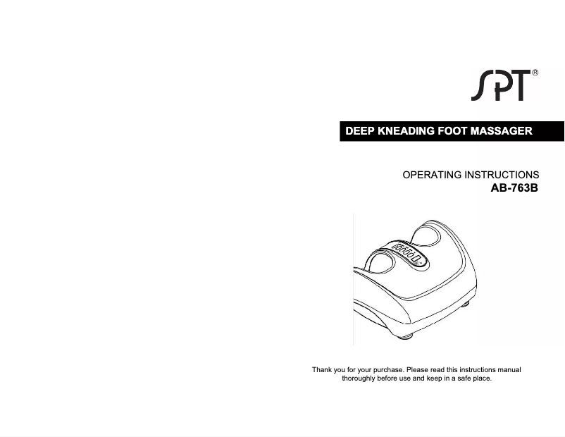 Page 1 de la notice Manuel utilisateur SPT AB-763B