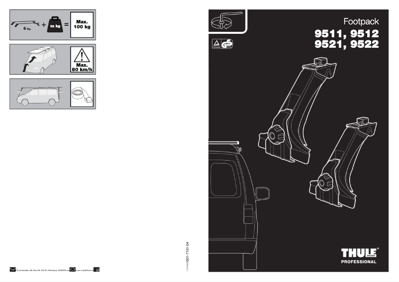 Page n°1 - Manuel utilisateur Thule 9521