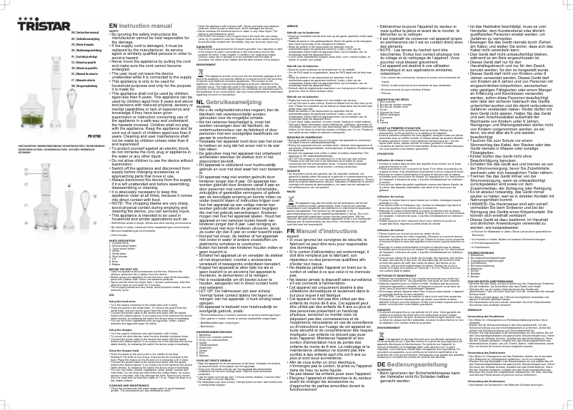 Page n°1 - Manuel utilisateur TriStar PD-8708