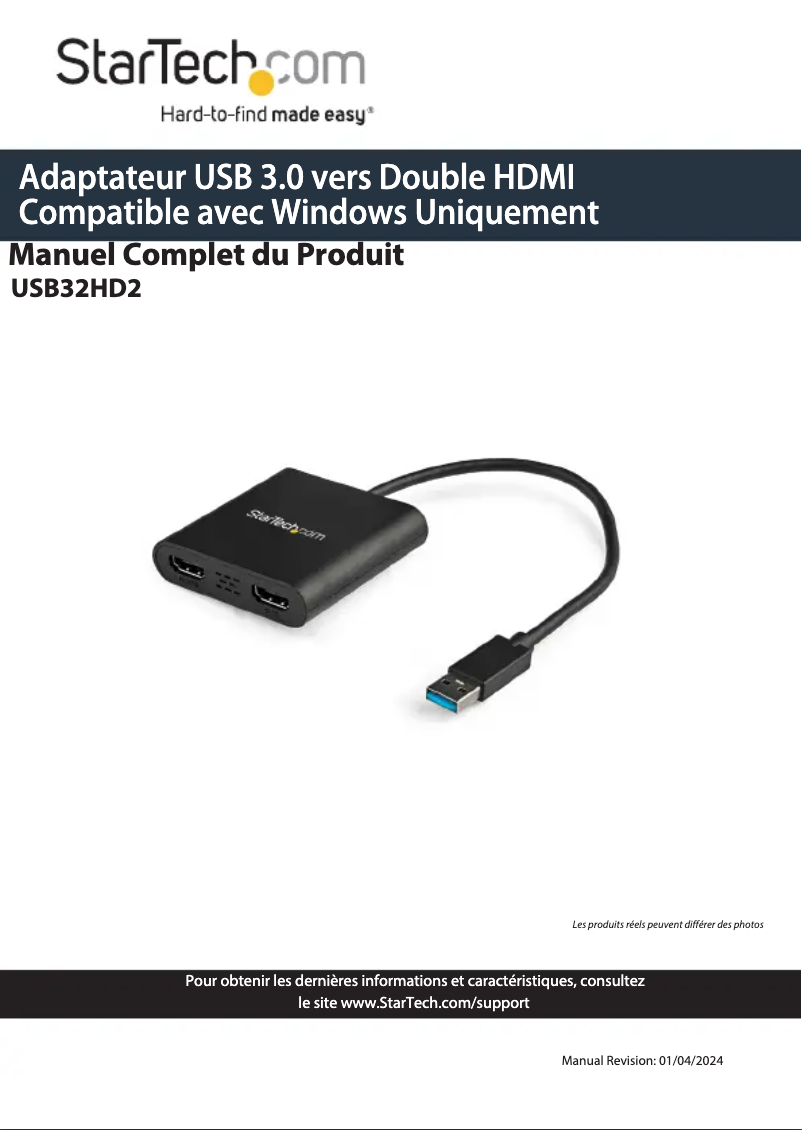 Image de la première page du manuel de l'appareil USB32HD2