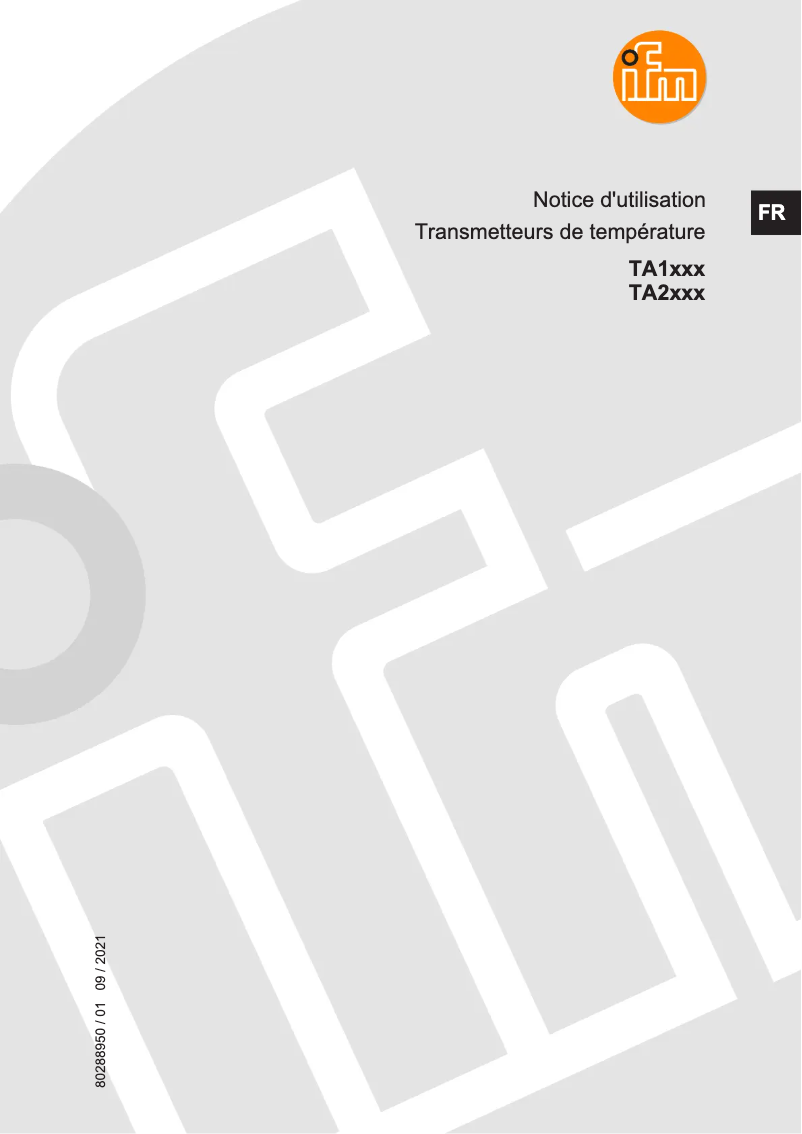 Page n°1 - Manuel utilisateur IFM TA2135