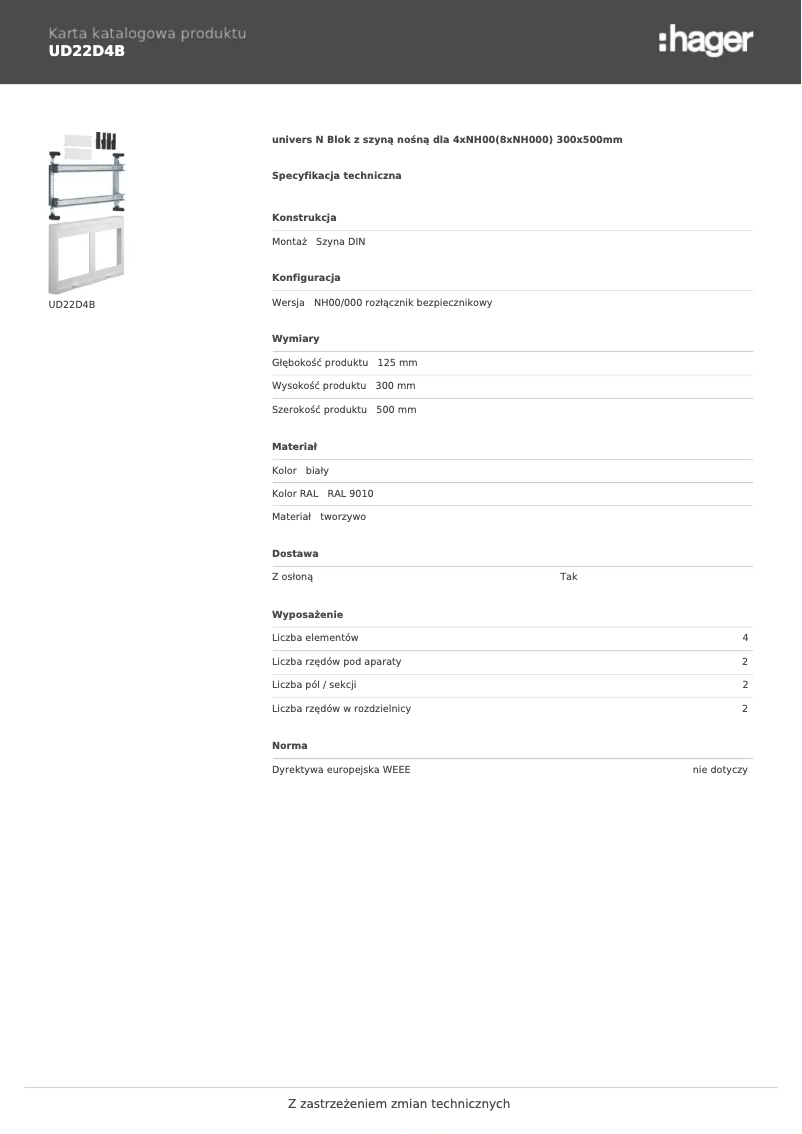 Page n°1 - Manuel utilisateur Hager UD22D4B