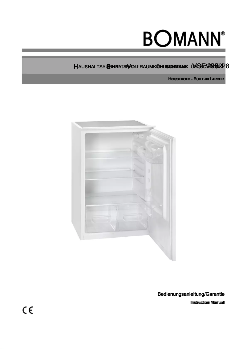 Page n°1 - Manuel utilisateur Bomann VSE 228