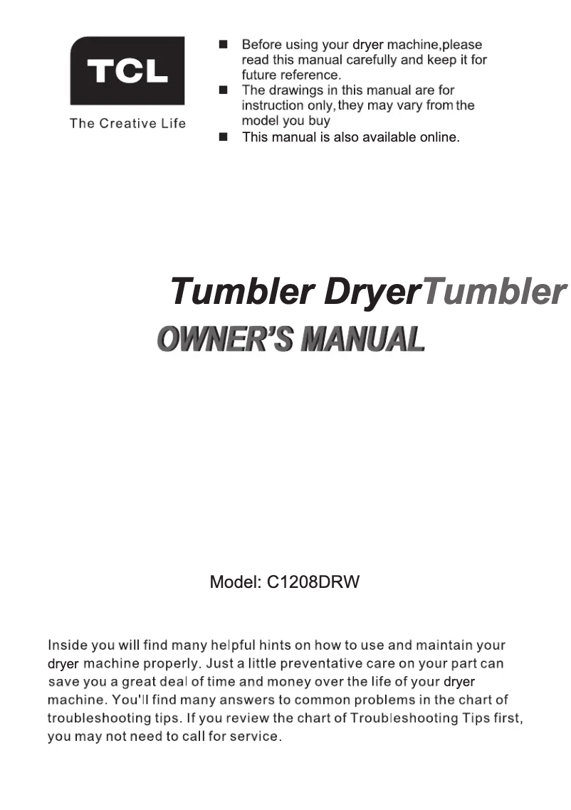 Image de la première page du manuel de l'appareil C1208DRW