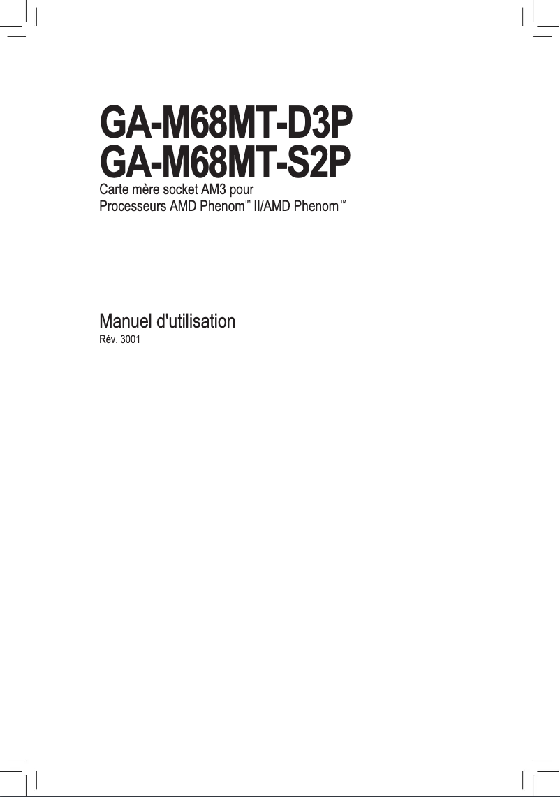 Image de la première page du manuel de l'appareil GA-M68MT-S2P