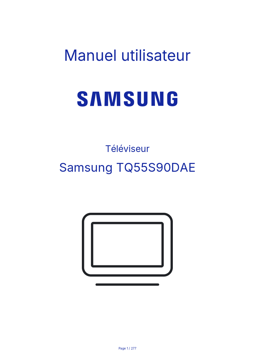 Image de la première page du manuel de l'appareil TQ55S90DAE