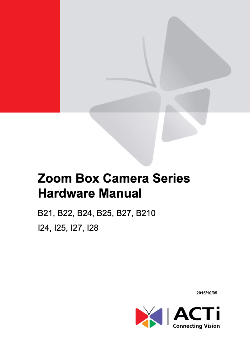 Page 1 de la notice Manuel utilisateur ACTi B27