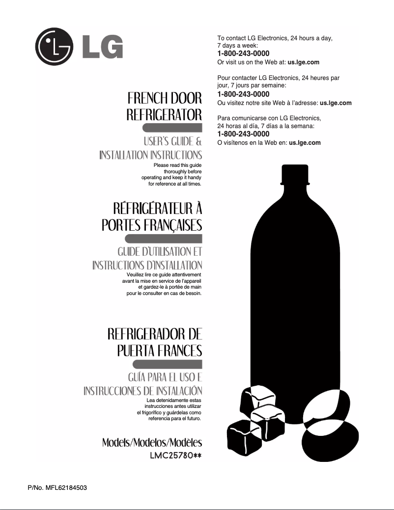 Page 1 de la notice Manuel utilisateur LG LMC25780SW