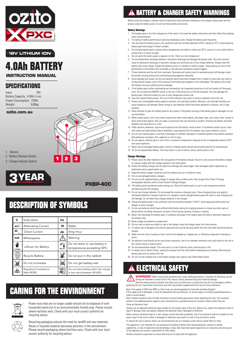 Image de la première page du manuel de l'appareil PXMBC-800