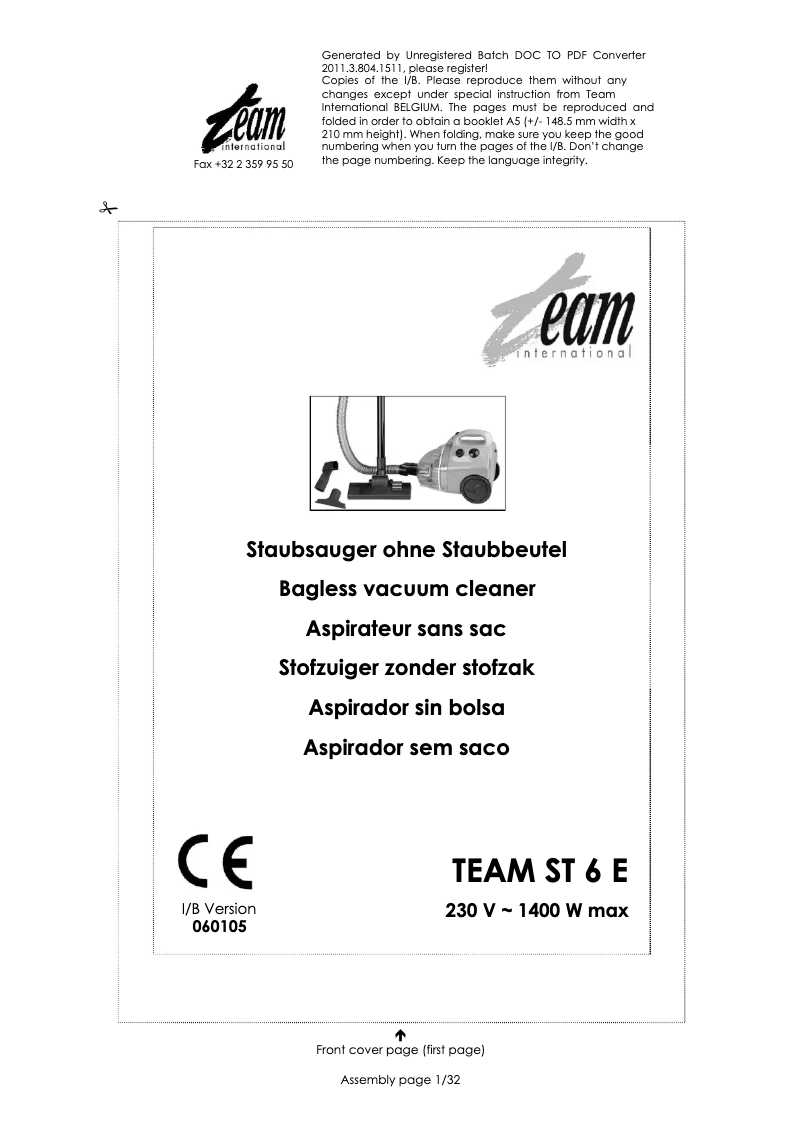 Imagen de la primera página del manual del dispositivo ST 6 E