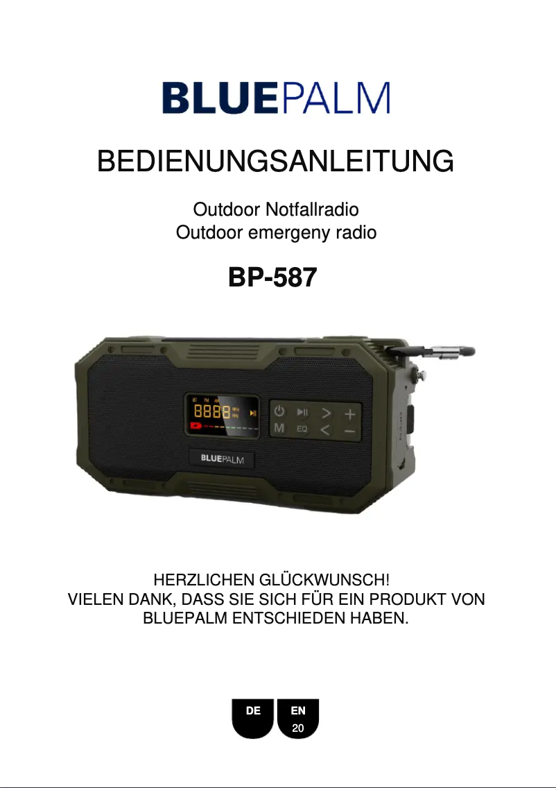 Página 1 del manual Manual de usuario BLUEPALM BP-587