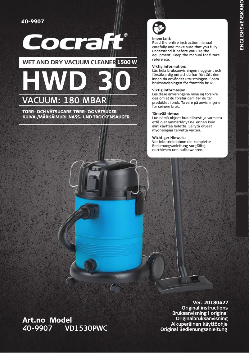 Imagen de la primera página del manual del dispositivo HWD 30