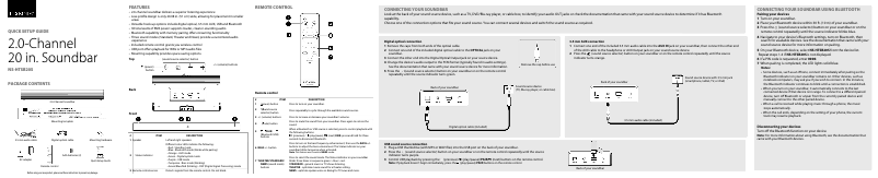 Page 1 de la notice Guide de démarrage rapide Insignia NS-HTSB20S
