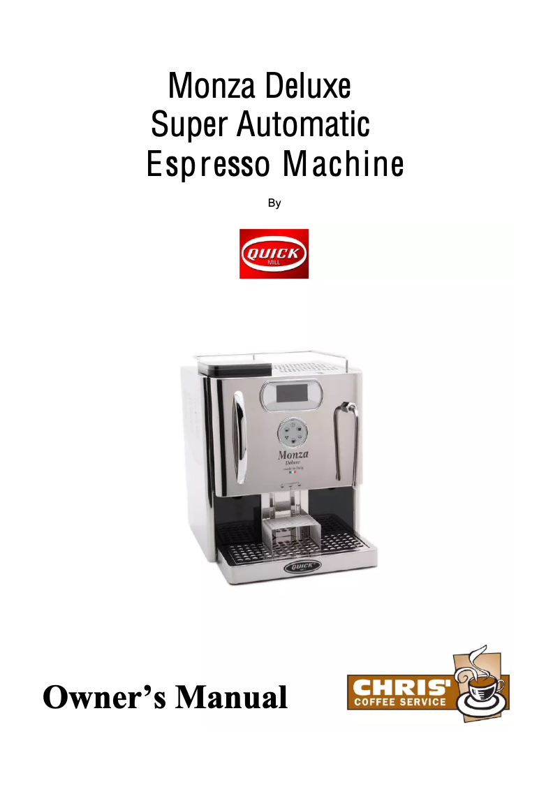 Page n°1 - Manuel utilisateur QuickMill Monza Deluxe