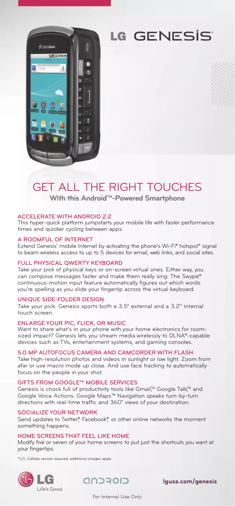 Page 1 de la notice Manuel utilisateur LG Genesis