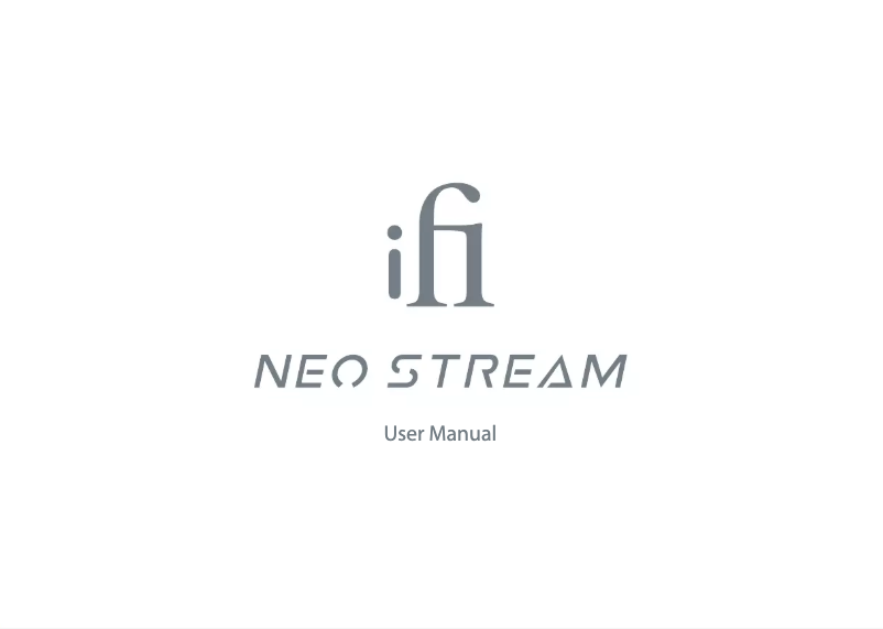 Image de la première page du manuel de l'appareil NEO Stream