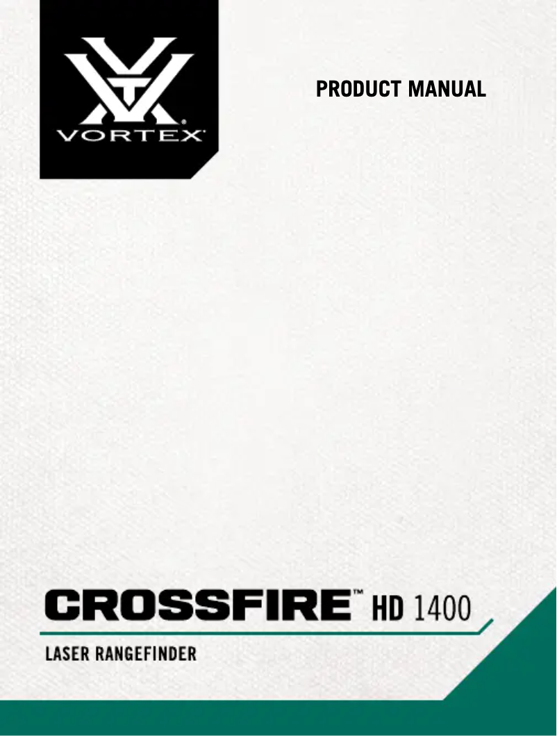 Página 1 del manual Manual de usuario Vortex Crossfire HD 1400