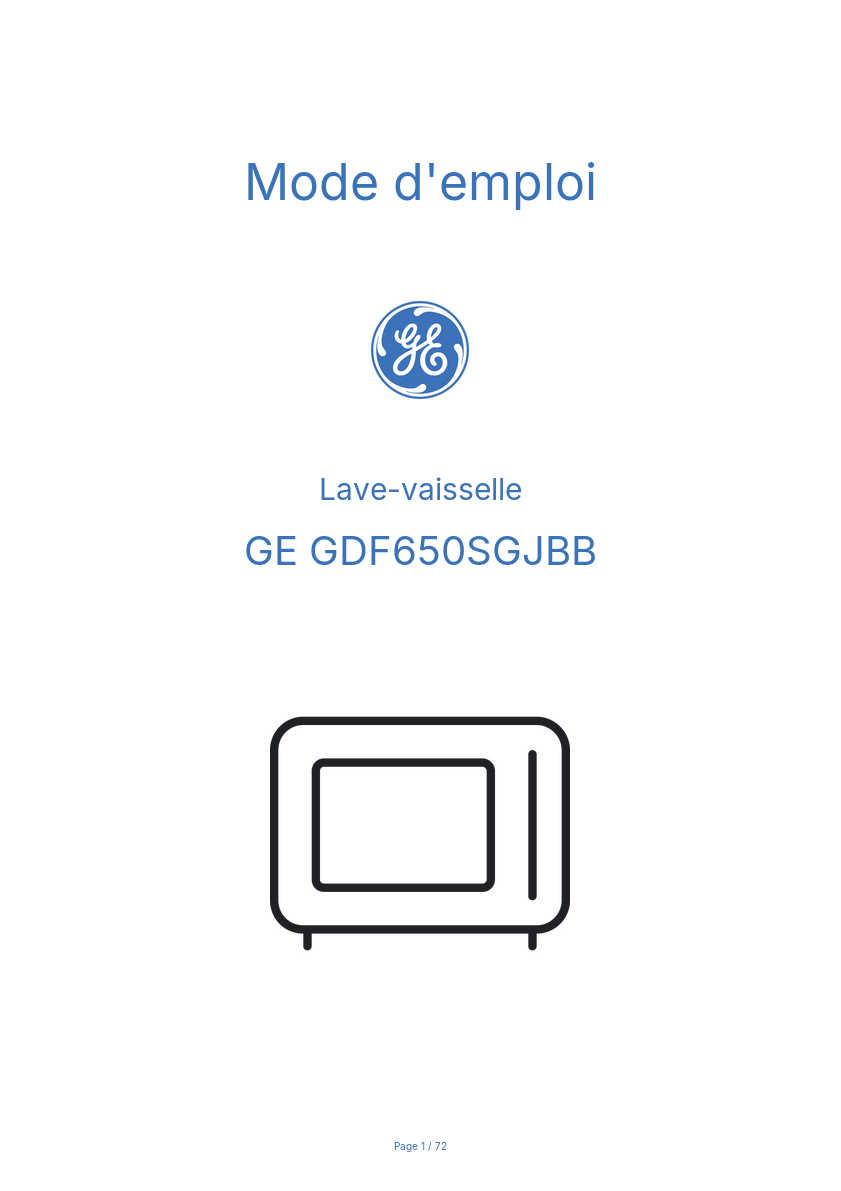 Page n°1 - Mode d'emploi GE GDF650SGJBB