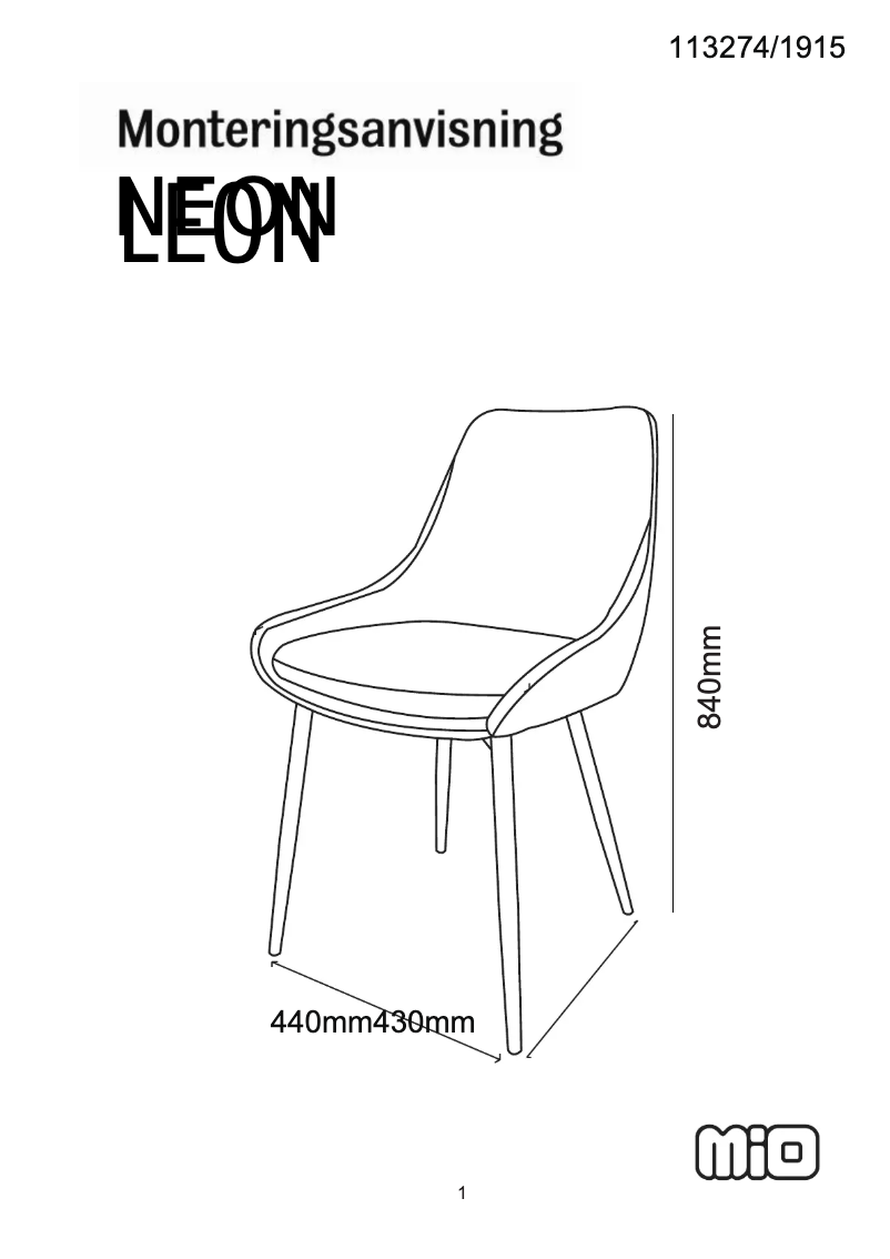 Page 1 de la notice Manuel utilisateur Mio Leon