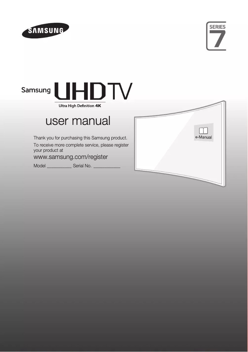 Page 1 de la notice Guide d'installation Samsung UE65JU7500T